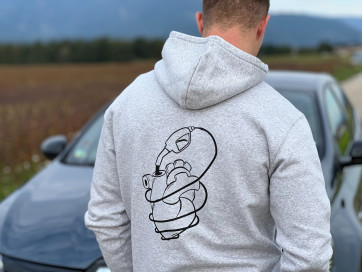 Grey Heart Men Hoodie